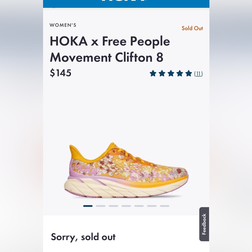 Clifton 8 — Women's Yellow Floral Running Shoe